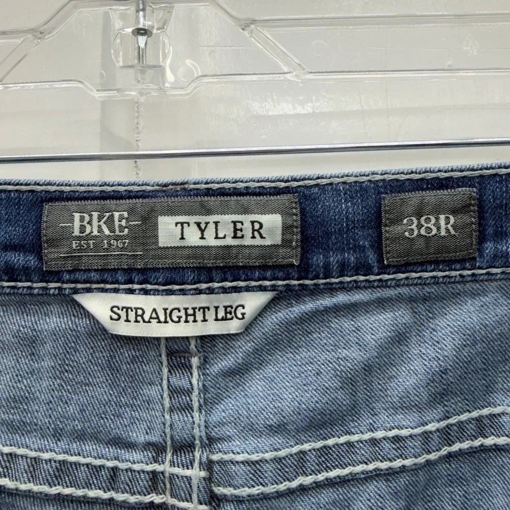 BKE Tyler Mens 38R 38‎ Regular Straight Leg Thick Stitch Denim Jeans MGC23137